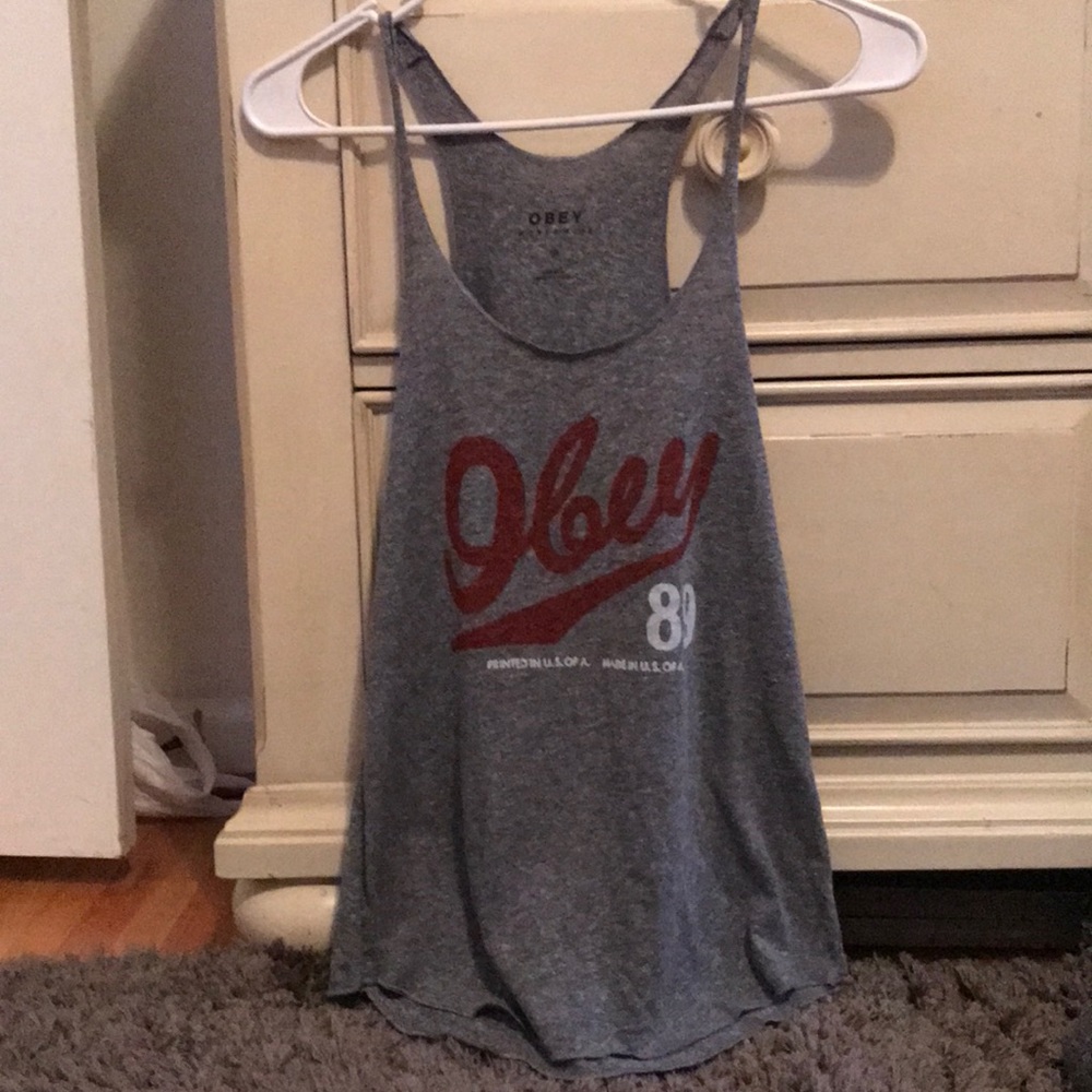 Grey XS obey tank never worn.
